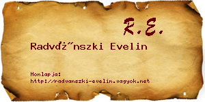 Radvánszki Evelin névjegykártya